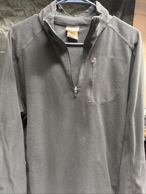 L.L.Bean Black Fleece Quarter-Zip Pullover with Tag